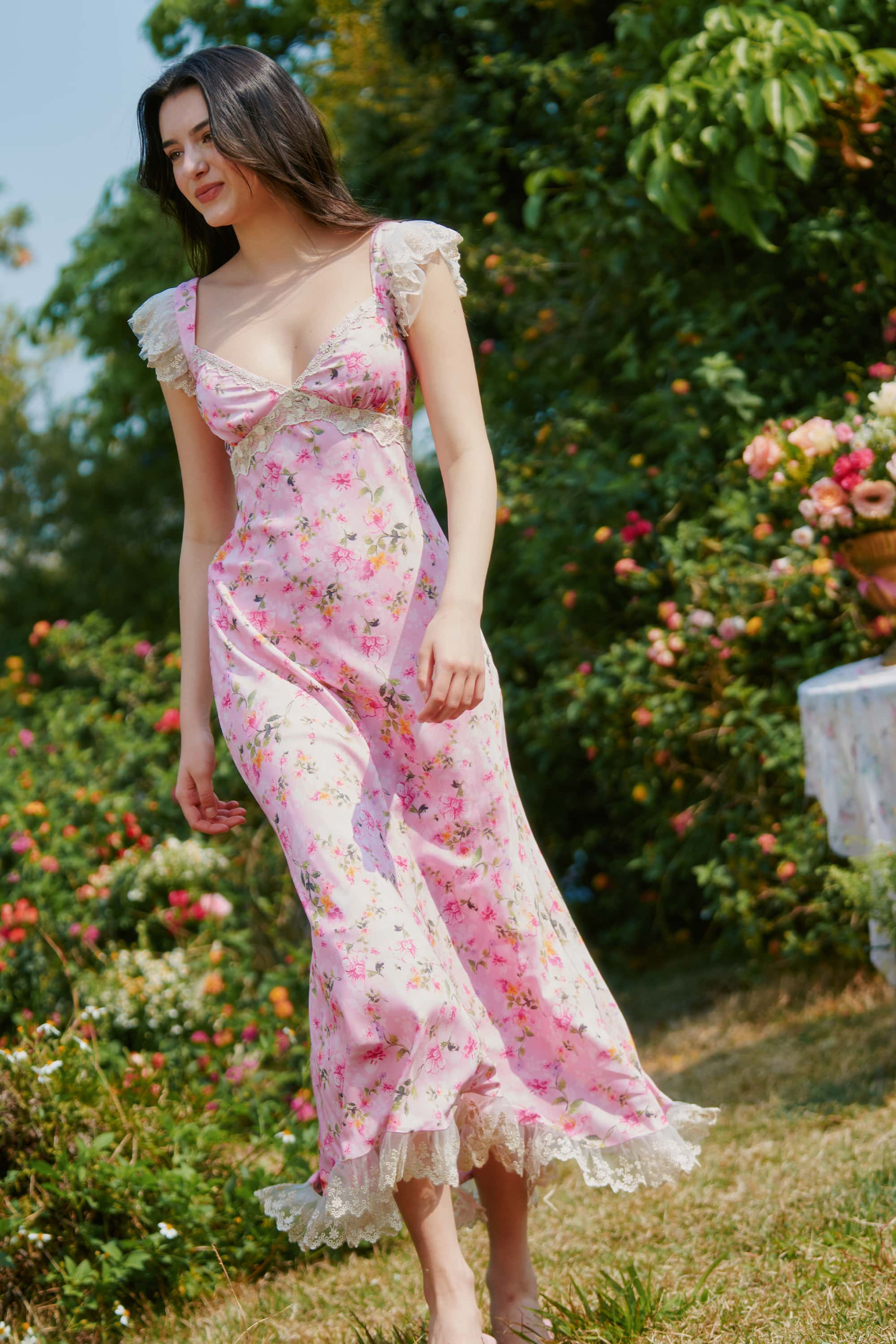 Madeline Lace Floral Maxi Dress