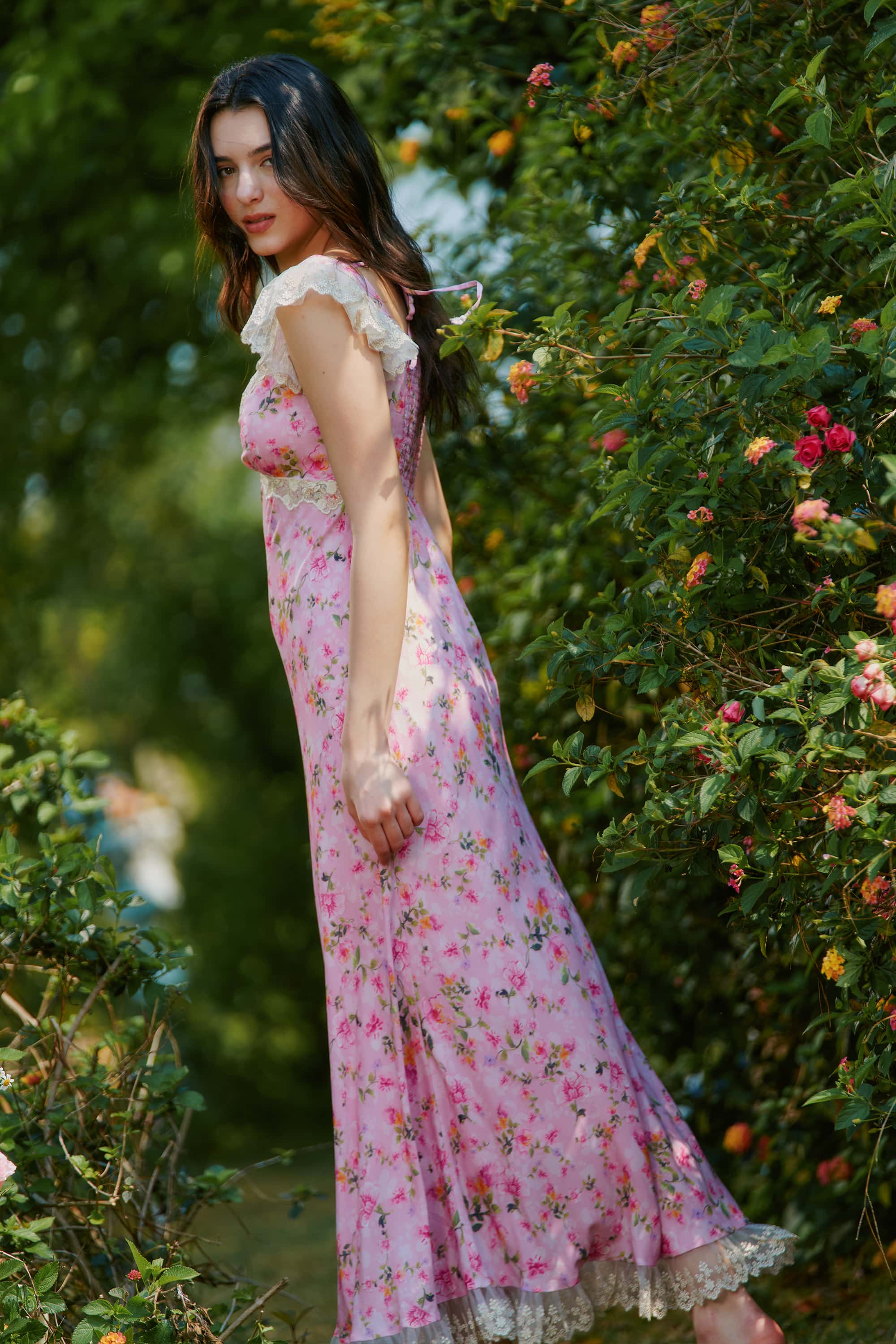 Madeline Lace Floral Maxi Dress