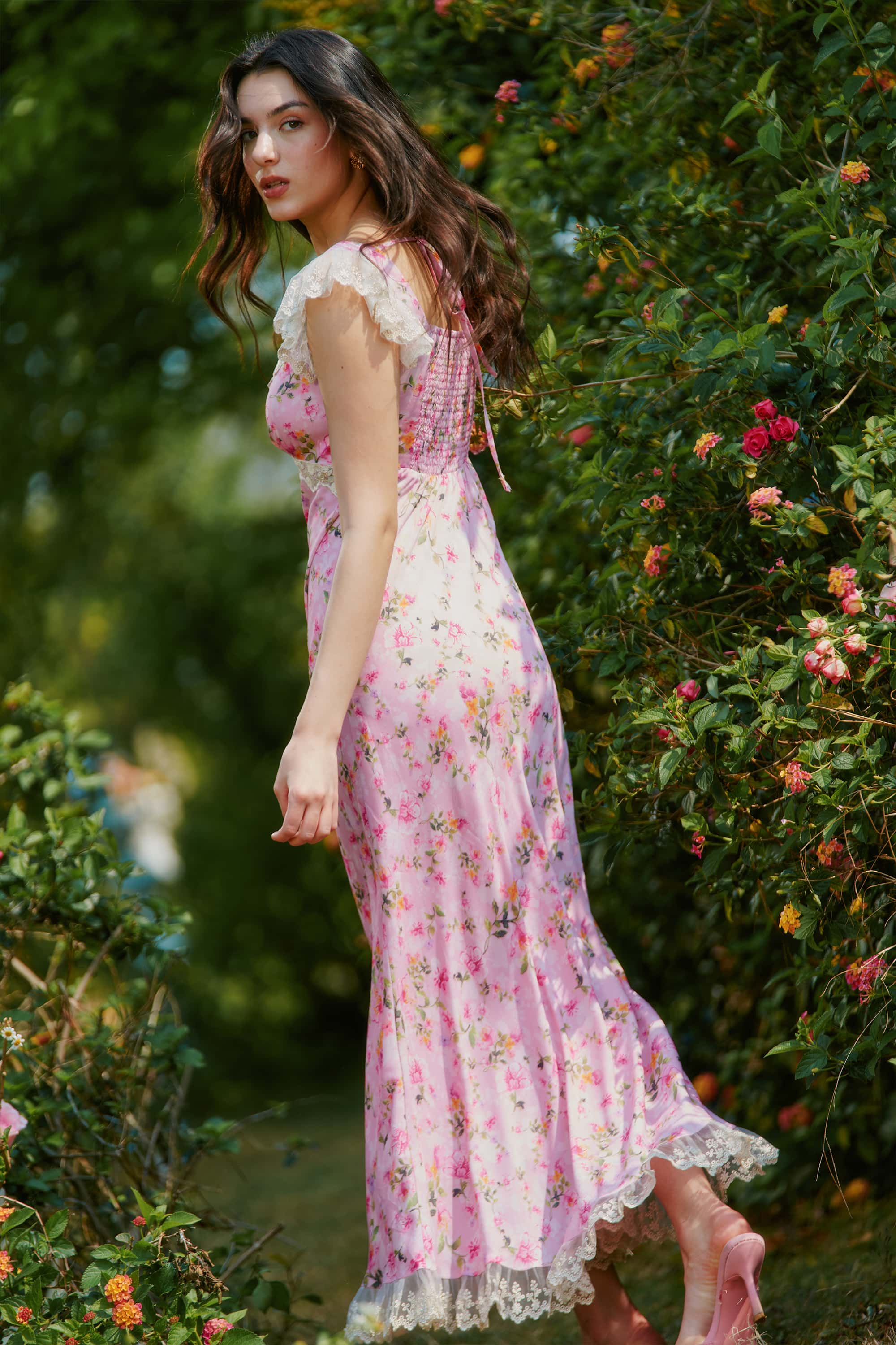 Madeline Lace Floral Maxi Dress