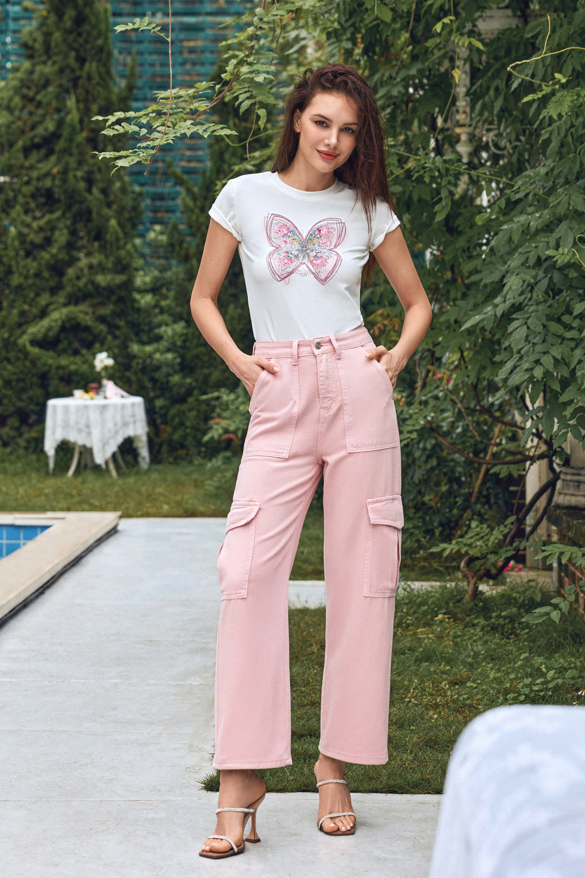 Pamela Pink Cargo Jeans