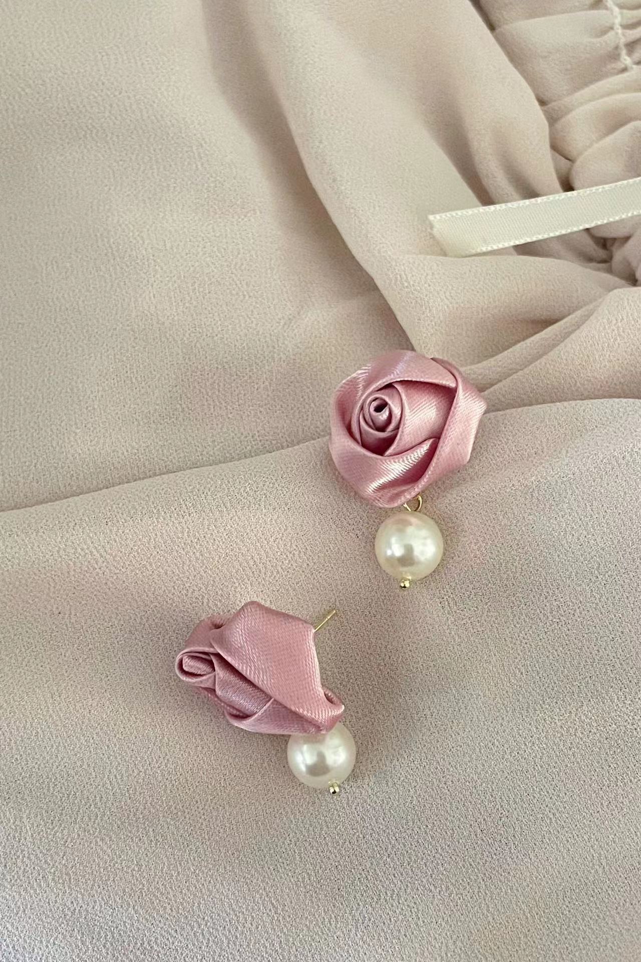 Handcrafted Rose Blossom Earrings