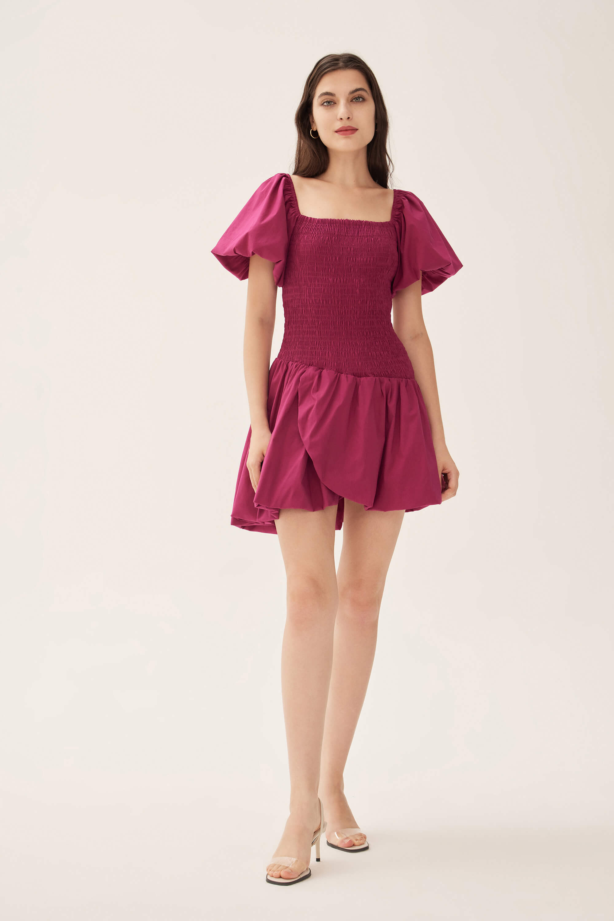 Aida Smocked Puff Sleeve Mini Dress