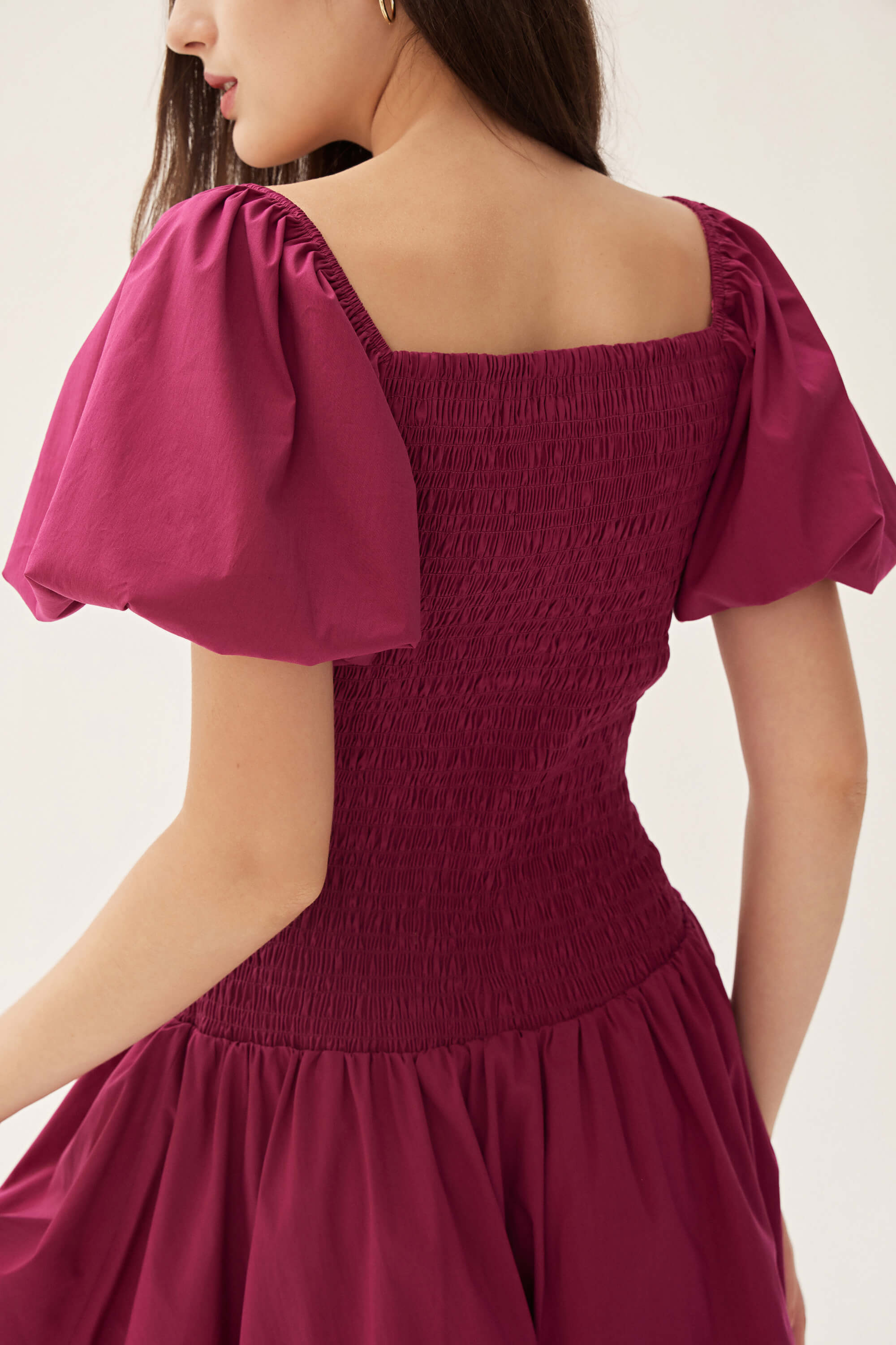 Aida Smocked Puff Sleeve Mini Dress