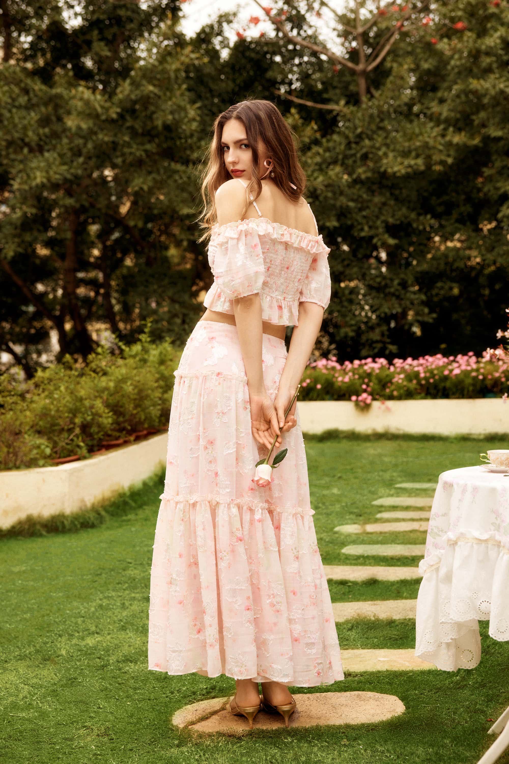 Arden Ruffel Floral Skirt