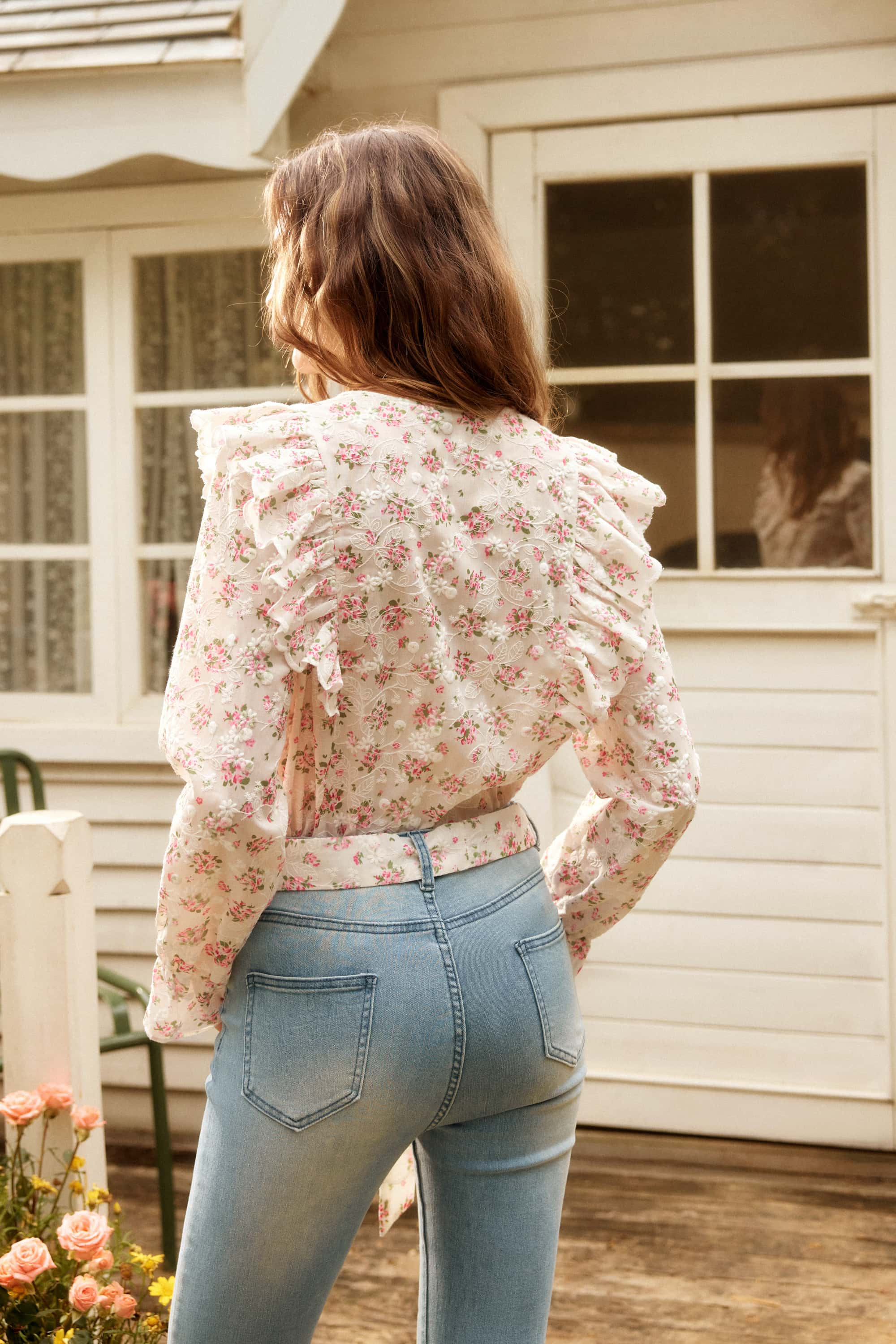 Daisy Embroidered Lace Blouse