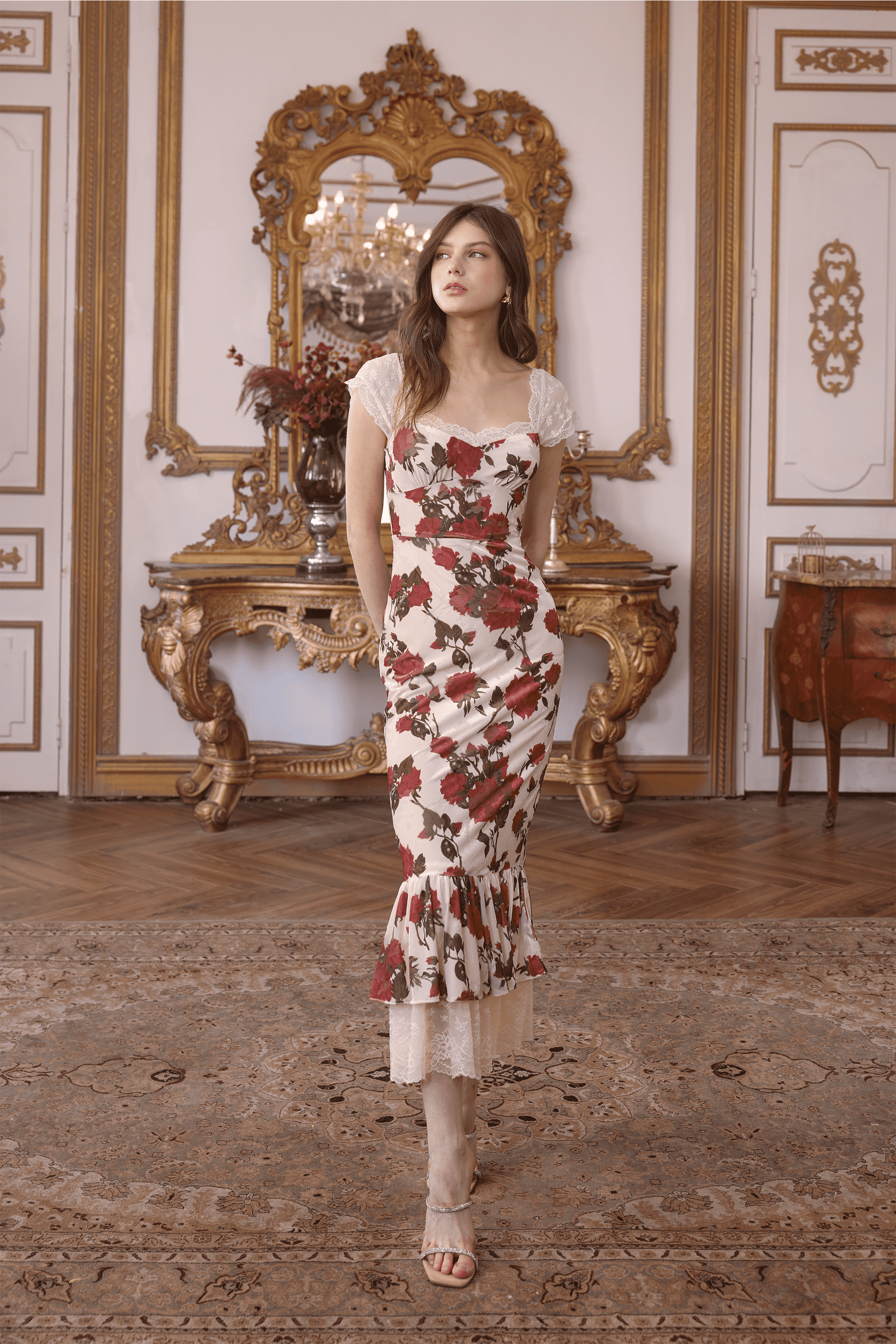 Rosie Velvet Floral Maxi Dress