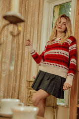 Sona Red Half Turtleneck Sweater