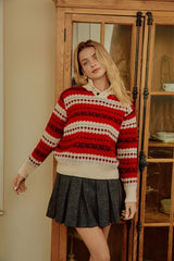 Sona Red Half Turtleneck Sweater