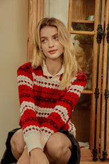 Sona Red Half Turtleneck Sweater