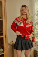 Milo Christmas Red Sweater Cardigan