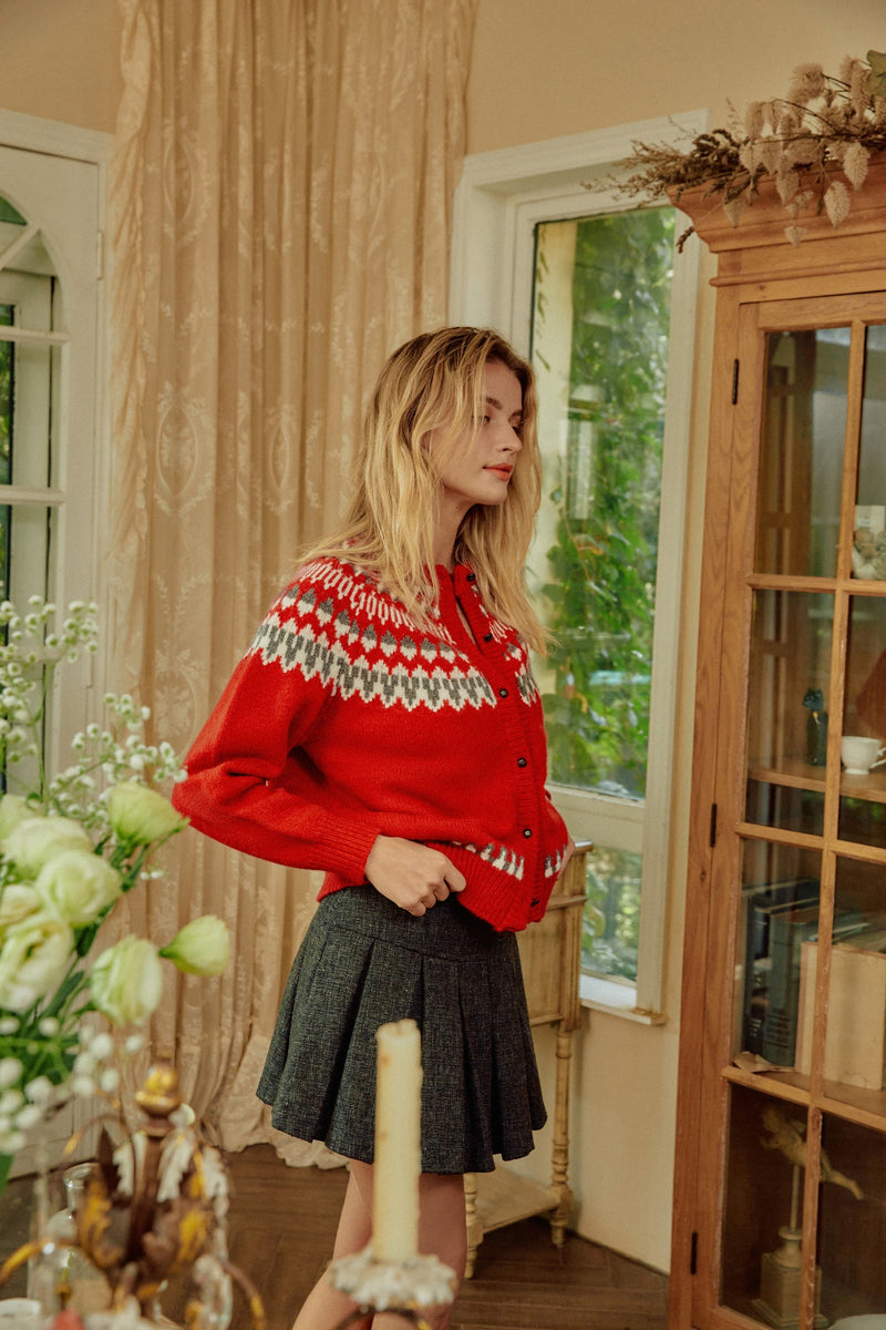 Milo Christmas Red Sweater Cardigan