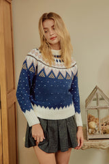 Eliza Blue Crew Neck Sweater
