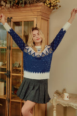 Eliza Blue Crew Neck Sweater