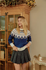 Eliza Blue Crew Neck Sweater
