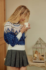 Eliza Blue Crew Neck Sweater