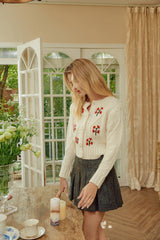 Alva White Vintage Embroidery Cardigan
