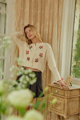 Alva White Vintage Embroidery Cardigan