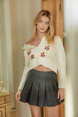 Alva White Vintage Embroidery Cardigan
