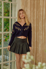 Loreta Vintage Floral Single-Breasted Cardigan