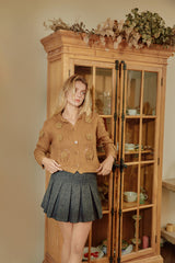 Adalyn Crochet florals Knit Cardigan