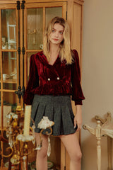 Divia Burgundy Velvet Jacket