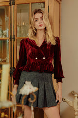 Divia Burgundy Velvet Jacket