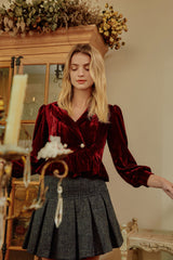 Divia Burgundy Velvet Jacket