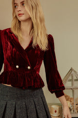 Divia Burgundy Velvet Jacket