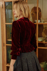Divia Burgundy Velvet Jacket
