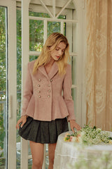 Livy Wool-blend Short Coat In Pink