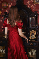 Serita Jacquard Satin Maxi Dress In Red