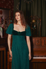 Deanna Emerald Green Lace Midi Dress