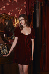 Lorel Sweetheart Necklin Velvet Dress