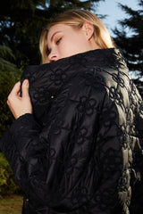 Olina Velvet Thread Embroidery Black Jacket