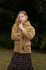 Eden lambswool Horn Button Coat