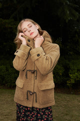 Eden lambswool Horn Button Coat