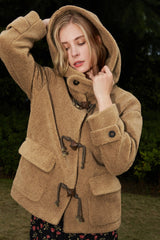 Eden lambswool Horn Button Coat