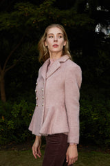Livy Wool-blend Short Coat In Pink
