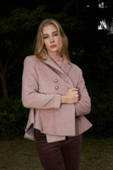 Livy Wool-blend Short Coat In Pink