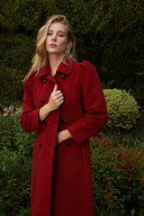 Greta Vintage Red Double-Breasted Coat