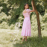 Pippa Pink Floral Sweetheart Neckline Dress