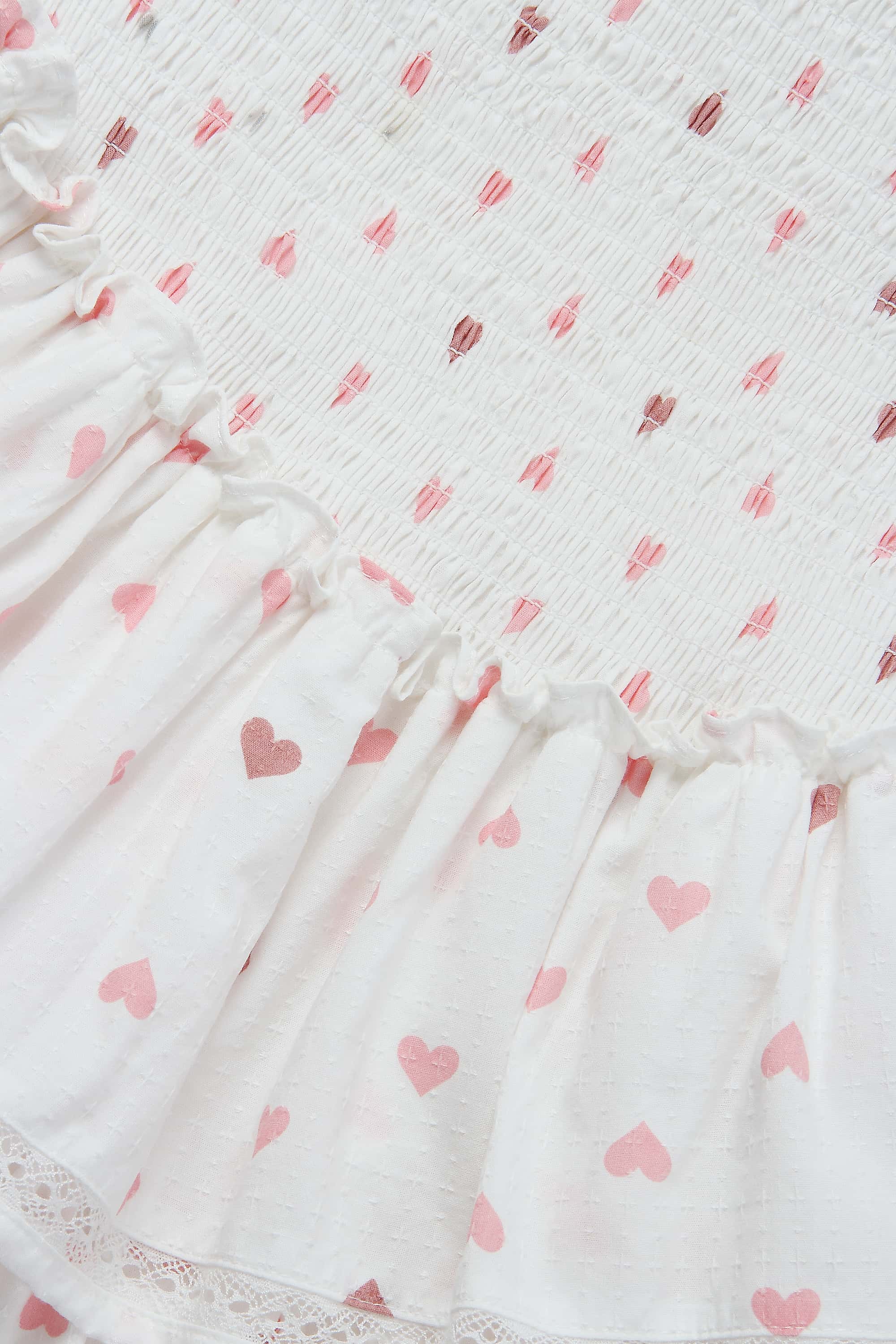 Dora Valentine Puff Sleeve Mini Dress in White