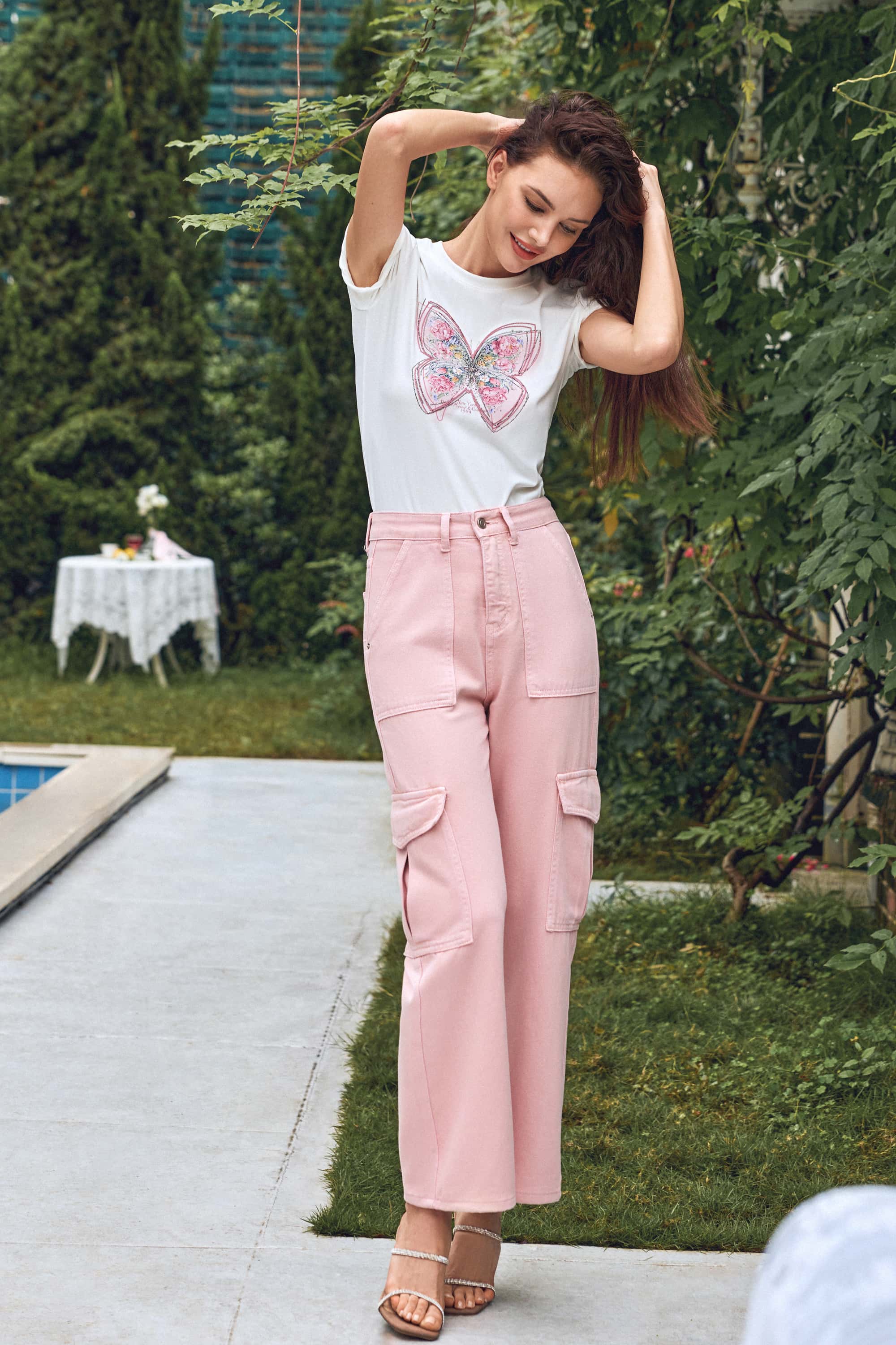Pamela Pink Cargo Jeans