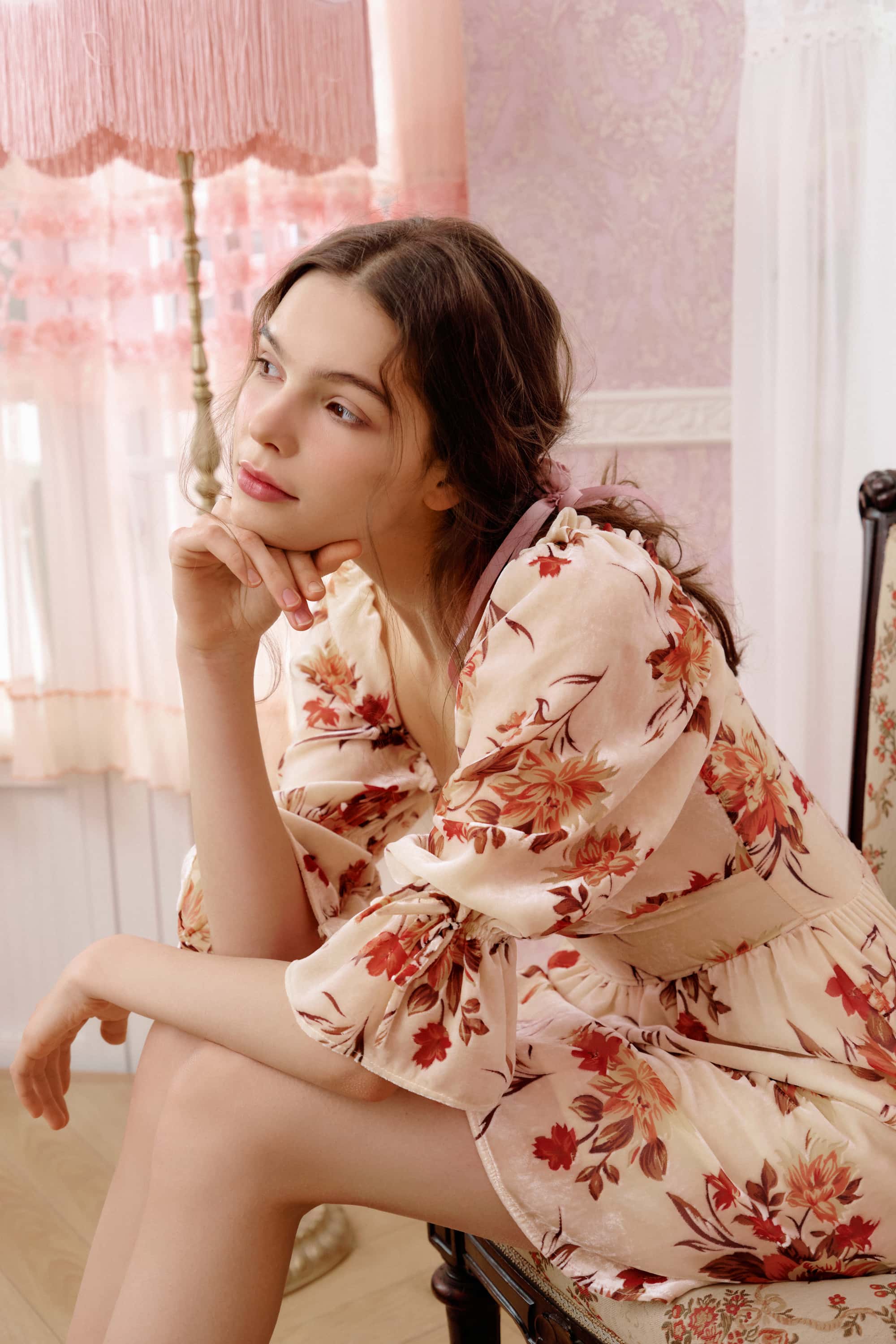 Tracey Velvet Floral Mini Dress