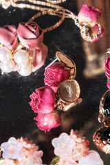 Round Stud Rose Flower Earrings
