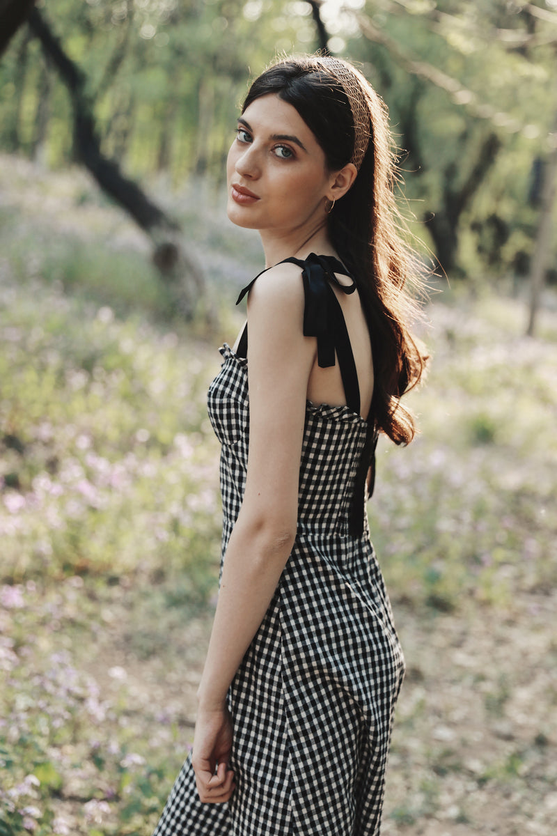 Bridgette Gingham Bow Strap Dress