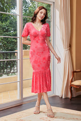 Sonya Floral Velvet Print Dress