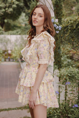 Alanis Ruffled Gathered Waist Floral Dress