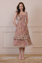 Casette Scooped Neckline Velvet Dress
