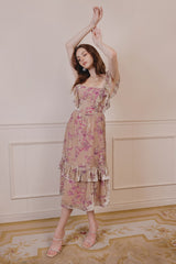 Casette Scooped Neckline Velvet Dress